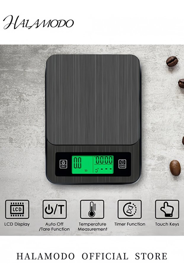 مقياس حرارة إلكتروني مزود بمؤقت وشاشة LCD رقمية، أسود، 200 × 145 × 30 مم - 2