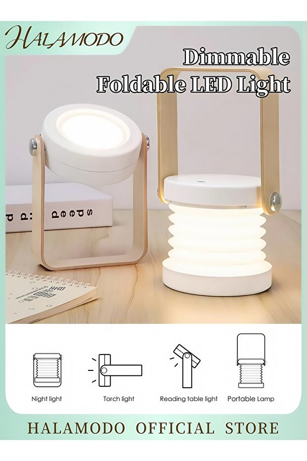 مصباح مكتب LED قابل لإعادة الشحن باللون الأبيض 37 × 142 × 194 مم