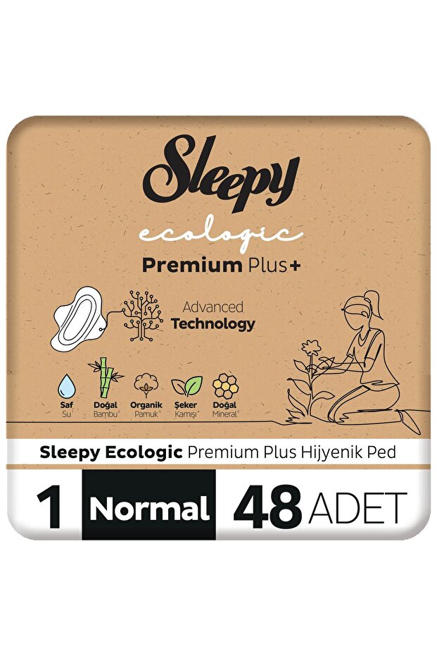 Ecologic Premium Plus Hijyenik Ped Normal 48 Adet Ped - 1