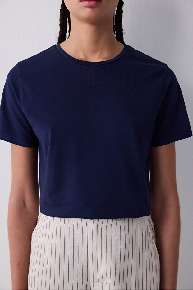 Βασικό μπλουζάκι Navy Blue - 2