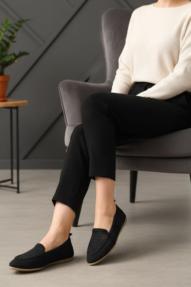 Women's Ballerinas, Casual Shoes, Lace Straw, Knitwear Comfortable Shoes,