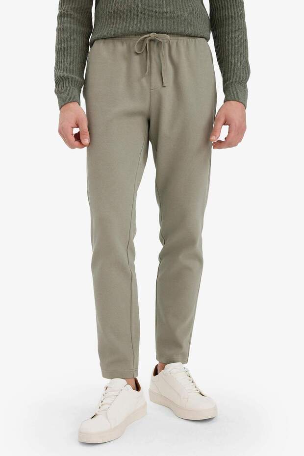 Jogger Pantolon Esnek Basic Düz Beli Bağcıklı Cepli Düz Paça C6022ax25sp - 5