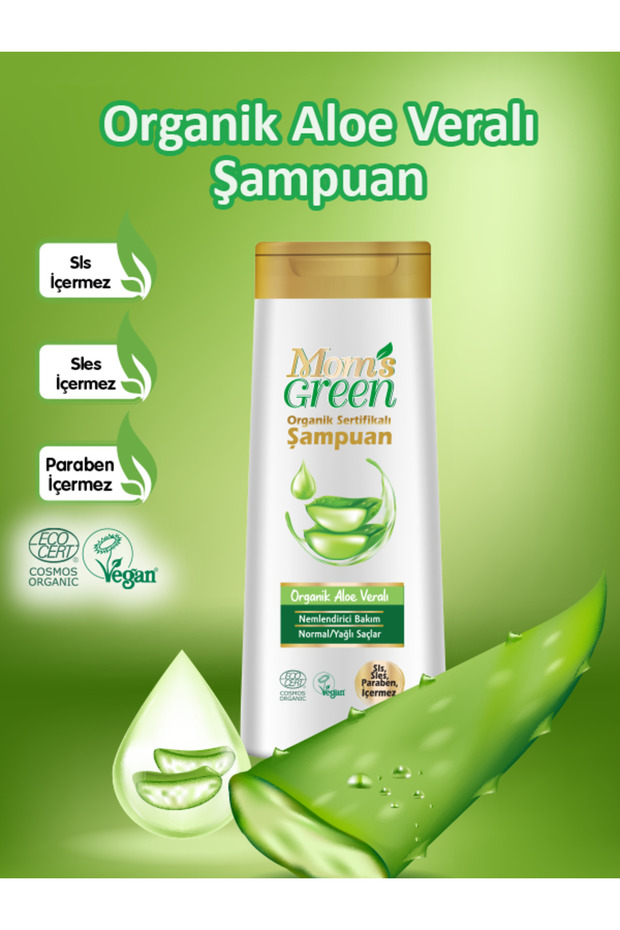 2'li Set - 400 ml Organik Aloeveralı Şampuan ( 400 ml X 2 Adet ) - 4