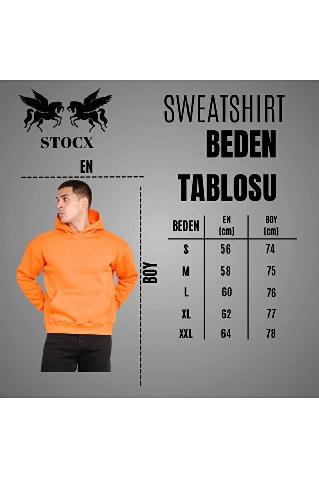 Kapüşonlu Basic Oversize Erkek Sweatshirt - 8