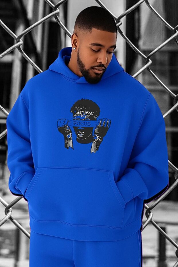 سويت شيرت كبير الحجم مطبوع عليه FOCUS FREEDOM