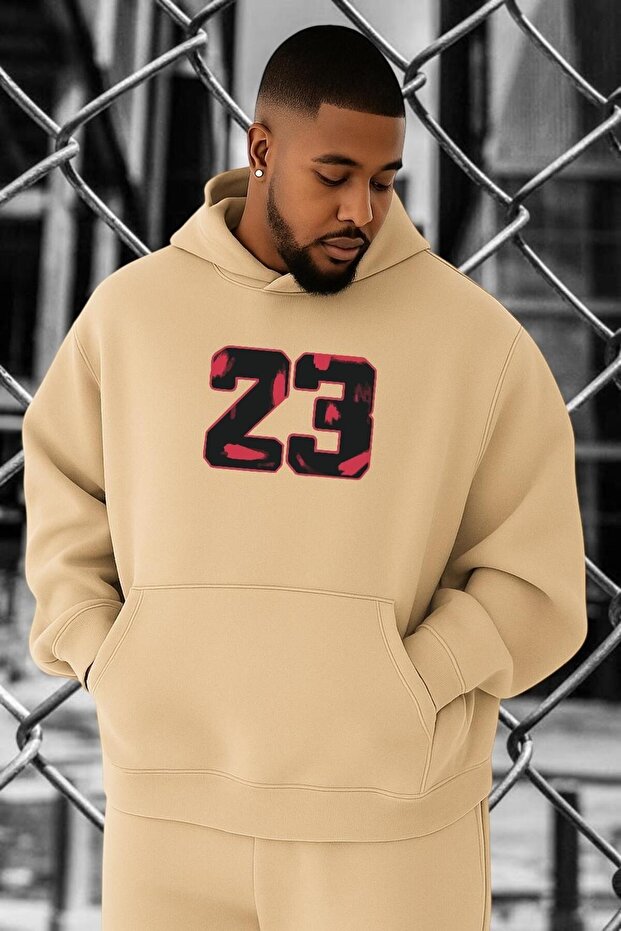 سويت شيرت مقاس كبير مطبوع عليه 23