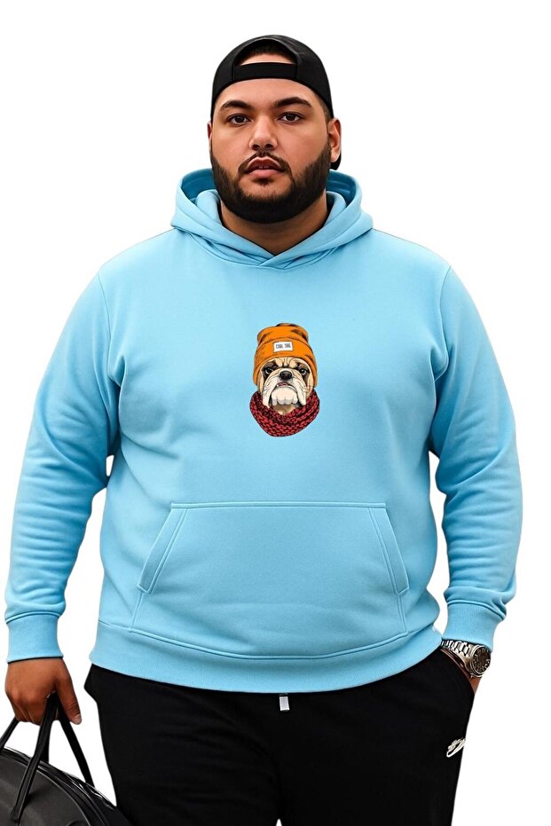 سويت شيرت كبير الحجم مطبوع عليه كلب