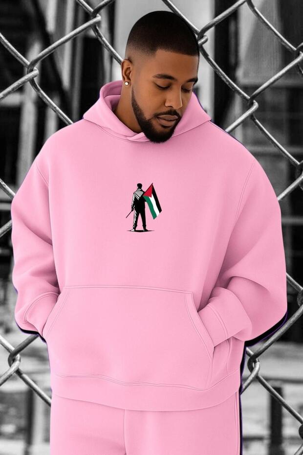 سويت شيرت كبير الحجم مطبوع عليه فلسطين