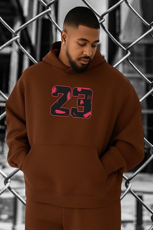 سويت شيرت مقاس كبير مطبوع عليه 23