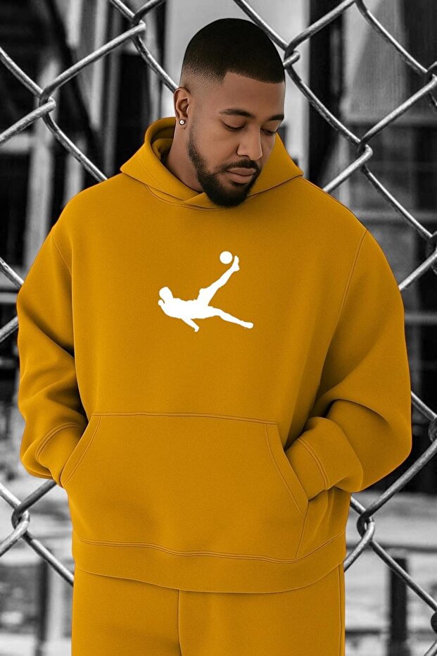 سويت شيرت كبير الحجم مطبوع عليه كرة القدم