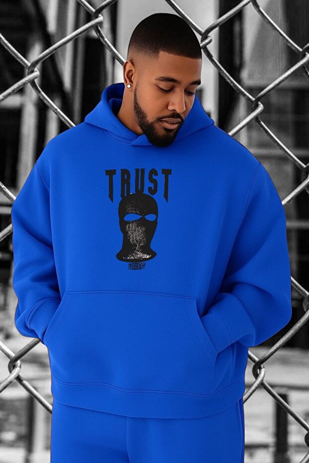 سويت شيرت مقاس كبير مطبوع عليه TRUST