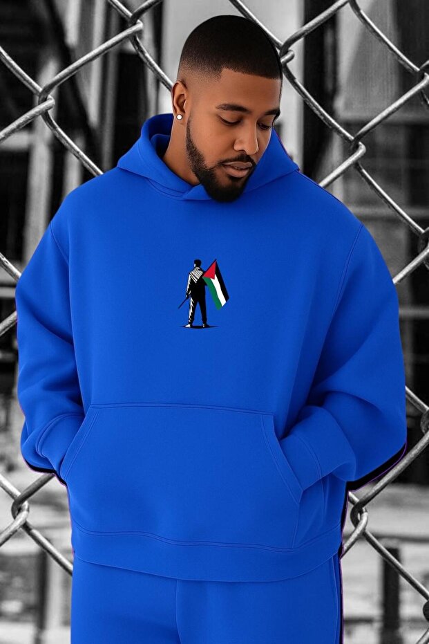 سويت شيرت كبير الحجم مطبوع عليه فلسطين