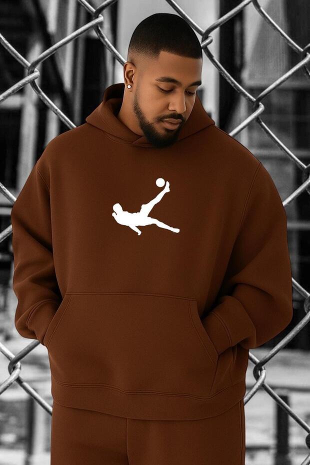 سويت شيرت كبير الحجم مطبوع عليه كرة القدم