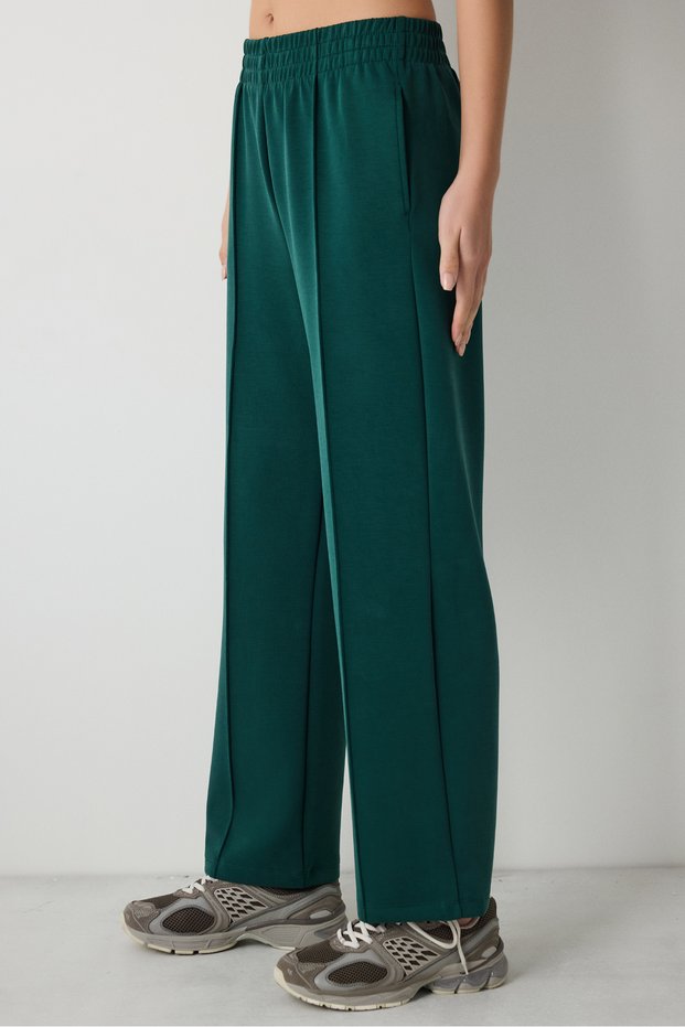 Modal Straight Dark Green Trousers