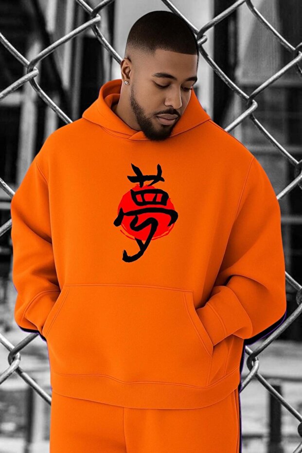 3 Yarn Combed Cotton Far East Printed Large Size Sweatshirt