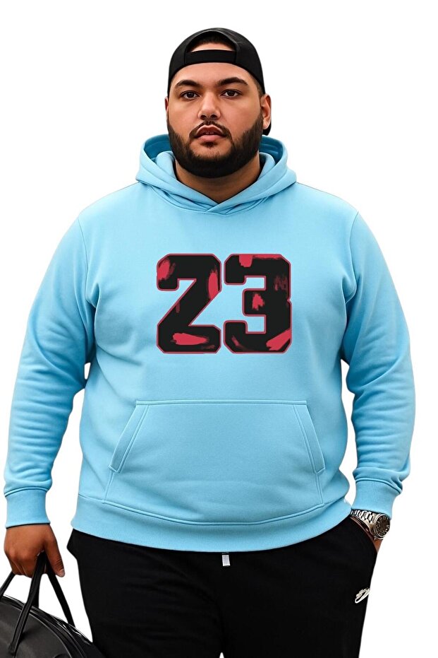 سويت شيرت مقاس كبير مطبوع عليه 23