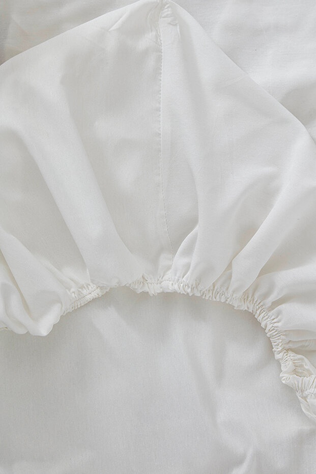 Cream Elastic Sheet Set Solid Color Cotton-Pillow Case Single-Double-Blanket - 1