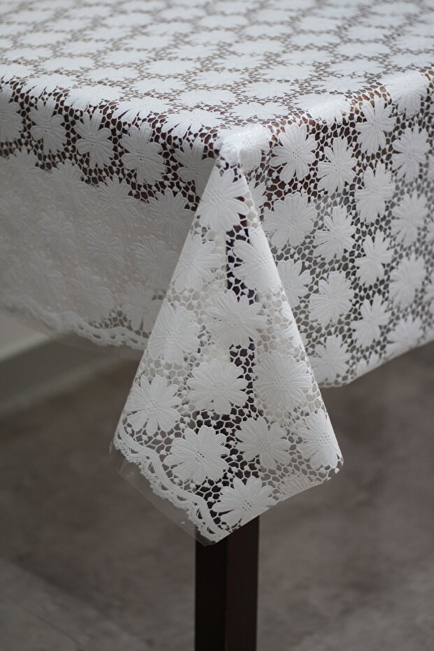 Premium Lace Look PVC Tablecloth – Wipeable, Waterproof Oilcloth, Easy to Clean