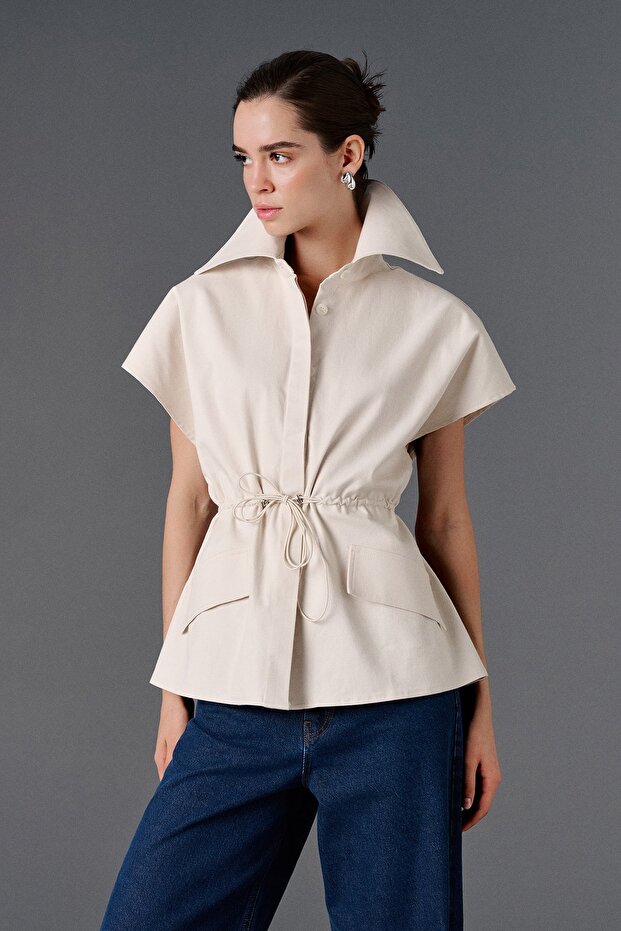 Elastik bel kısa yelek - 4