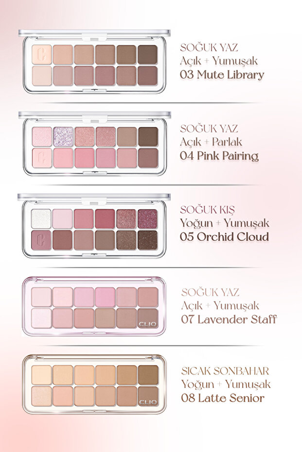Clio Pro Eye Palette Air - 12 Crystal Paw Lightweight Texture Eye Shadow Palette with Intense Colors - 7