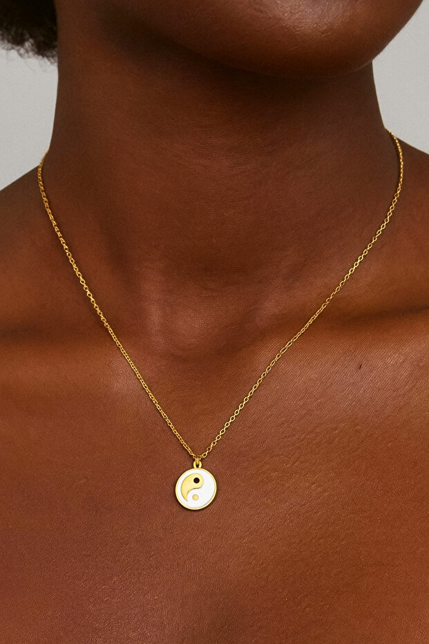 Yin Yang Gümüş Kolye - 2