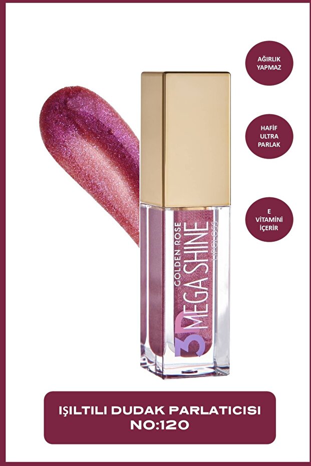GOLDEN ROSE 3D MEGA SHINE LIPGLOSS NO:120