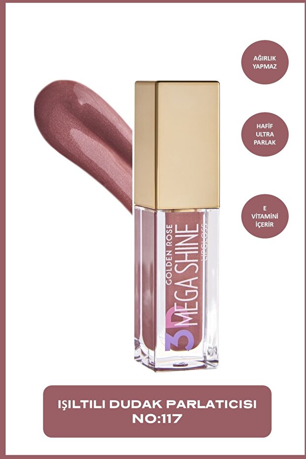 GOLDEN ROSE 3D MEGA SHINE LIPGLOSS NO:117