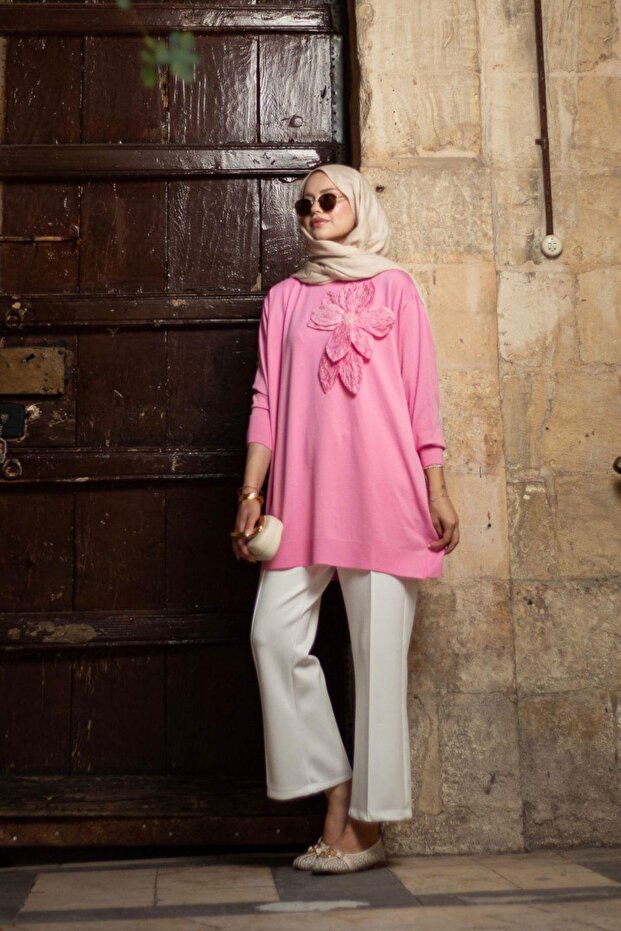 Dila Zambak Merserize Tunik Pembe - 4