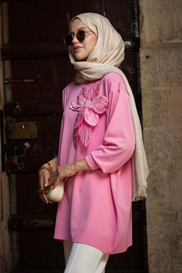 Dila Zambak Merserize Tunik Pembe - 1