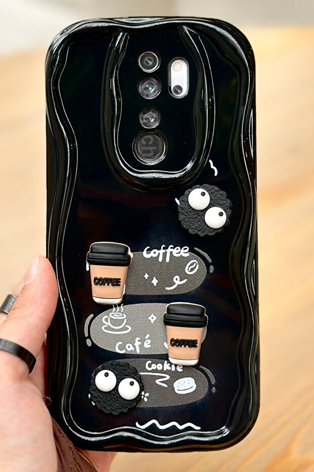 حافظة كوكي بتصميم لامع ثلاثي الأبعاد لهاتف Redmi Note 8 Pro بنمط بسكويت القهوة - 2