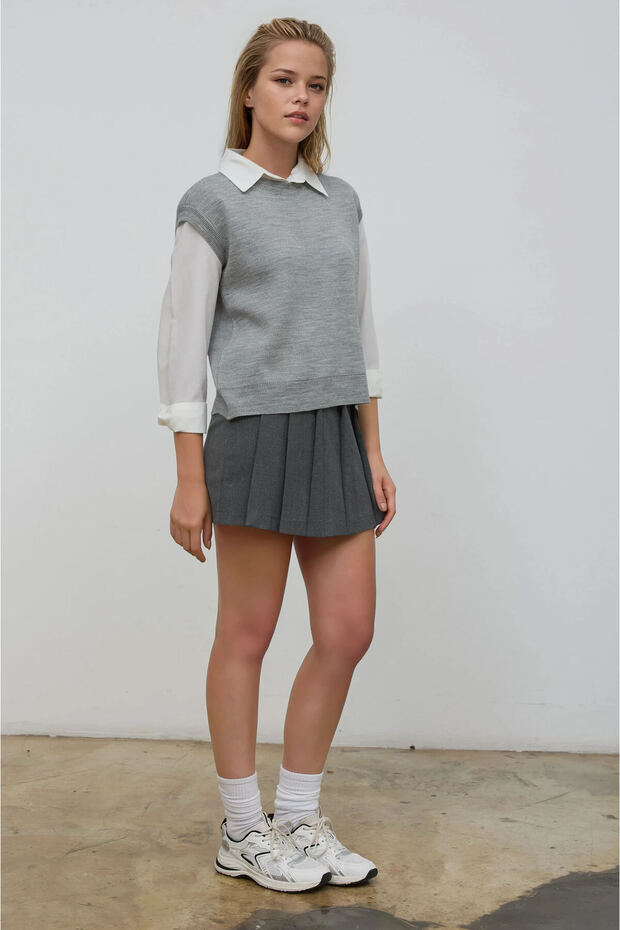 Bisiklet Yaka Triko Süveter - 2