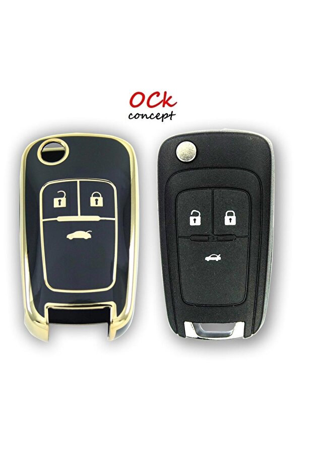 حافظة مفاتيح السيارة من نوع Opel Insignia A BOX باللون الأسود، سلسلة مفاتيح السيارة