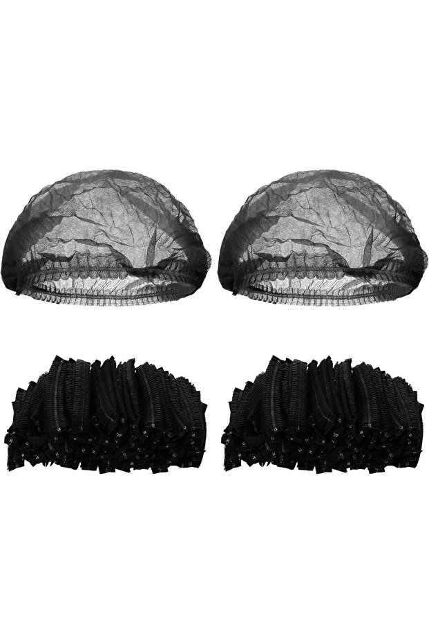 Disposable Hairnet Black -100 Pieces | Compressed Disposable Bouffant Caps Non-woven Hair Ca