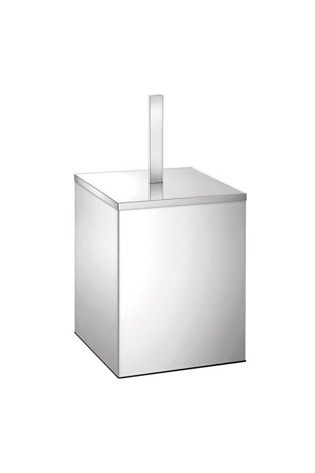 Trash Can, with Lid, Square, 304K, 5 Lt - Polished Stainless Steel