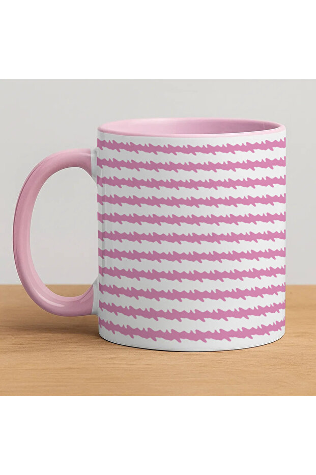 كوب وردي بنمط متعرج - 1