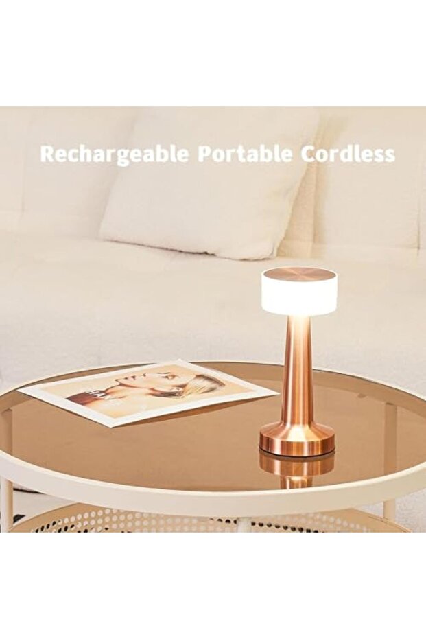 New LED Rechargeable Portable Cordless Table Lamp with 8-Levels Brightness, Touch Lamp, Nightstand L - 4