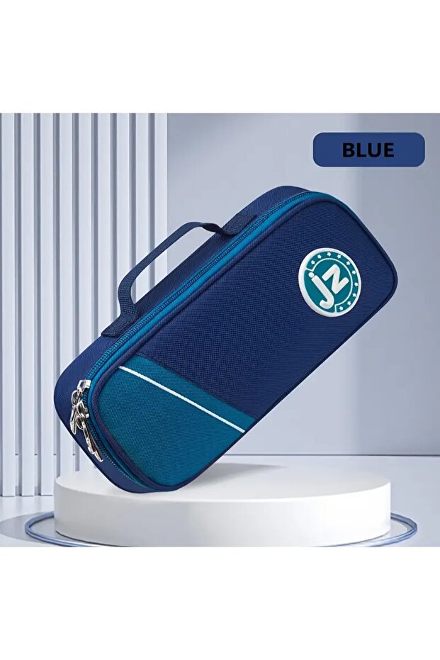 College Style Canvas 3-Layer Large Capacity Pencil Case Pen Holder (Not Including Pen Accessories)