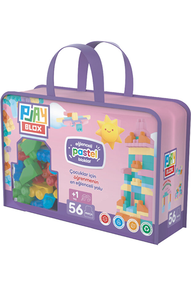 Saklama Çantalı Eğlenceli *Pastel* Lego Blokları Eğitici Yapı Blokları - 5
