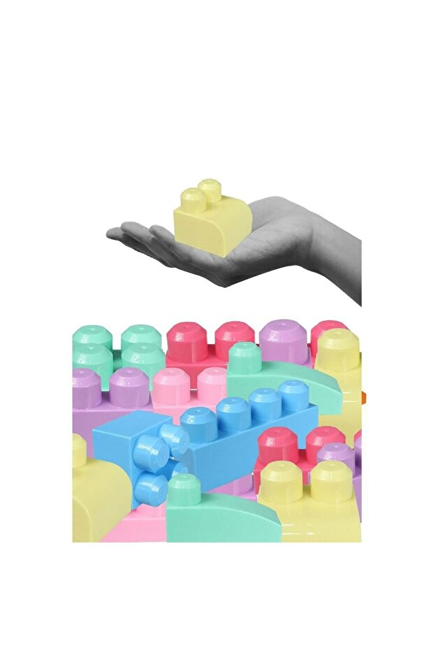 Saklama Çantalı Eğlenceli *Pastel* Lego Blokları Eğitici Yapı Blokları - 8