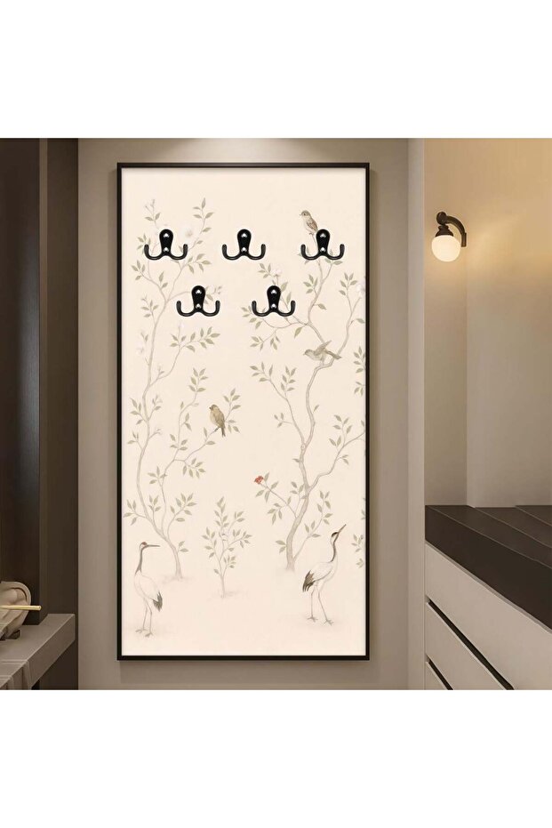 Modern Canvas Clothes Hanger with Hollow Silver Frame