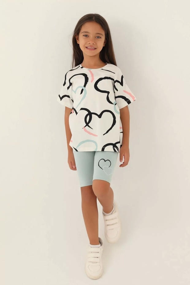 Girl child bermude tight set - cream