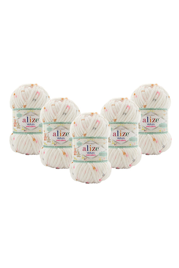 5 Pieces Velluto Mini Colors Velvet Hand Knitting Yarn 8110