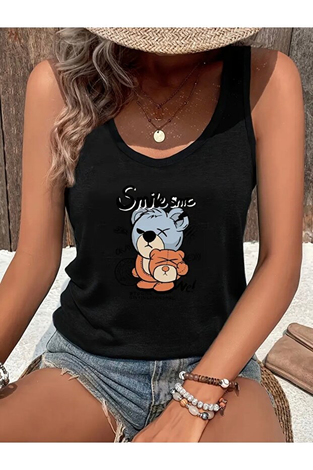 تي شيرت نسائي مطبوع من SMILE SMC