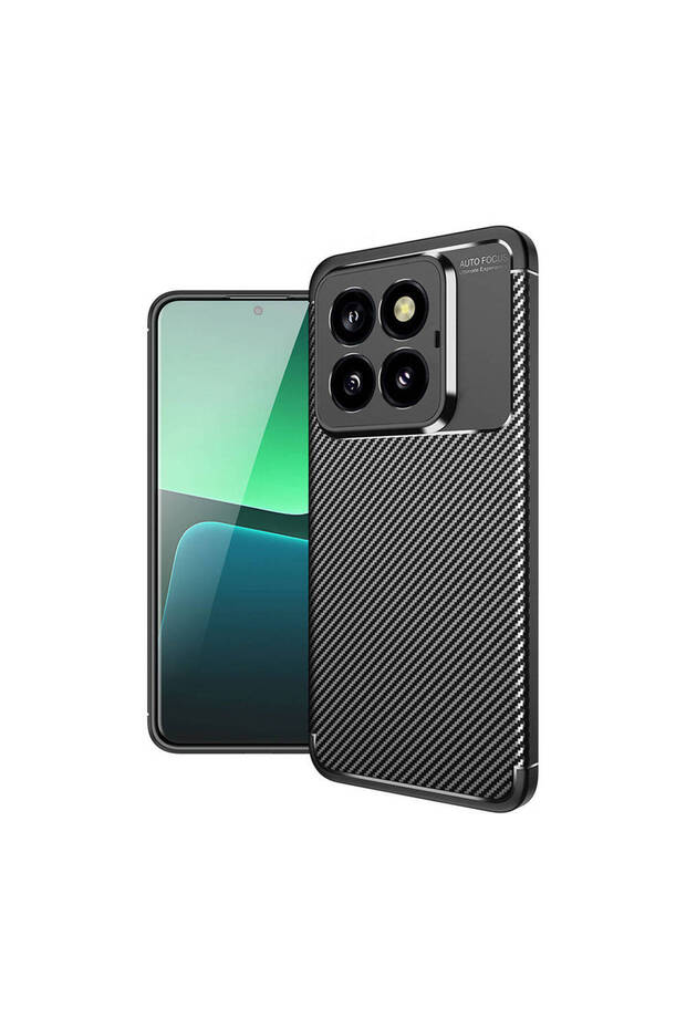 Xiaomi Mi 14 Pro Case with Camera Protection Carbon Pattern Lux Silicone + Nano Screen Protector