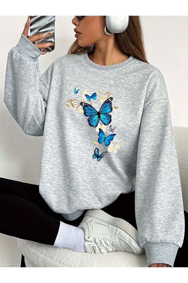 Unisex Printed Relaxed Fit Sweatshirt