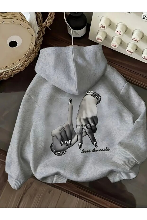 سويت شيرت مطبوع يدويًا كبير الحجم للجنسين