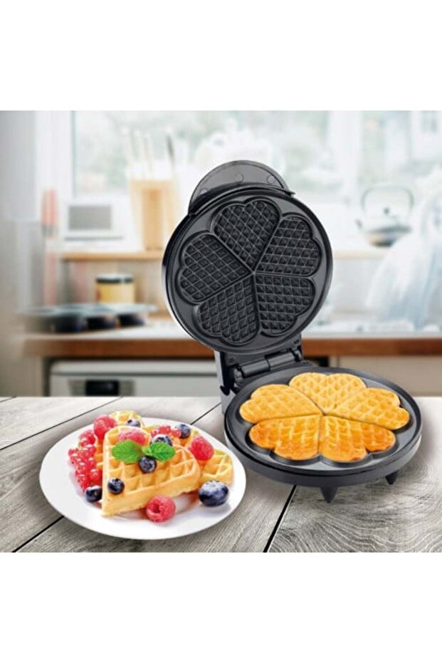 Waffle Maker with Temperature Control - Black - 1