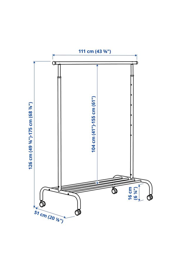 RIGGA Clothes Rack, White - 5