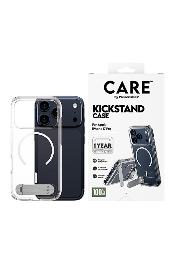 حافظة CARE Features مع حامل Magsafe لهاتف iPhone 17 Pro - شفاف
