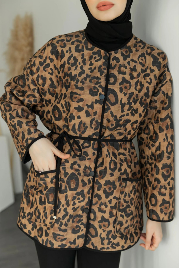 Leopar Kapitone Ceket - 3